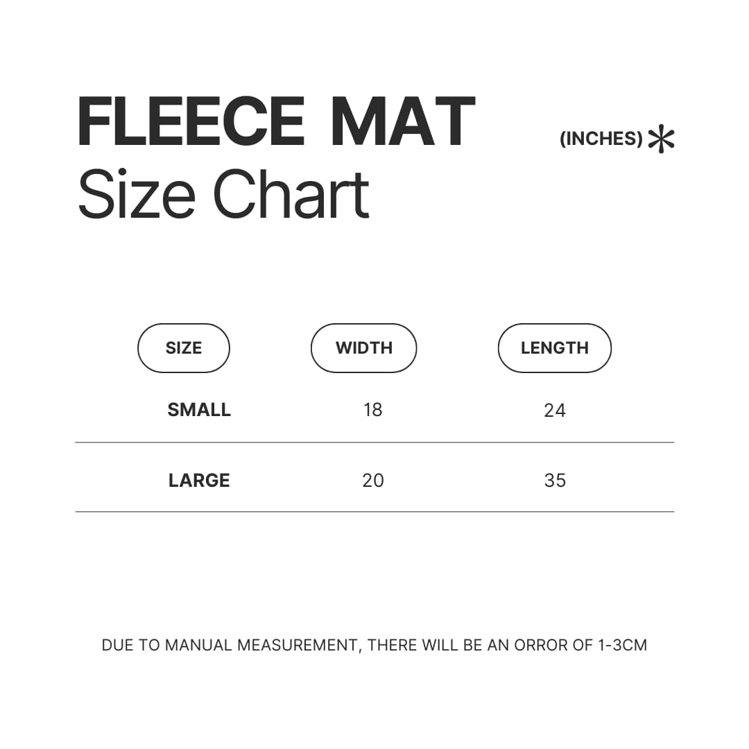 Fleece Mat Size Chart - Garten Of Banban Store